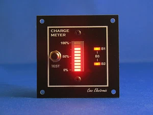 12V CHARGE METER - BAR GRAPH VOLTMETER red, simplified - for up to 3 batteries - Picture 1 of 1
