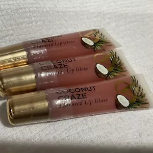 3 NEW Sealed Victoria's Secret Sealed Flavored Lip Gloss COCONUT CRAZE💜🧡💙 - Picture 1 of 7