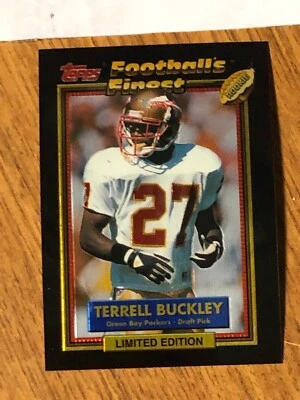 1992 TOPPS NFL FOOTBALL'S FINEST TERRELL BUCKLEY INSERT CARD 35 OF 44 LIMITED ED - Image 1 of 2