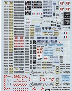 decals decalcomanie beaucoup deco gendarmerie 17cm 24 cm 1/43 et plus n2 - Picture 1 of 1