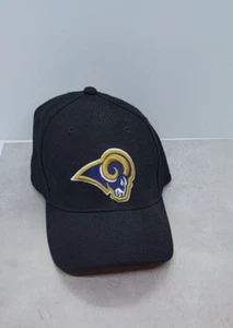 NUEVO CON ETIQUETAS Gorra Gorra St Louis Rams Día del Juego Logo Atlético Los Ángeles Negra Auto Sujeción - Imagen 1 de 6