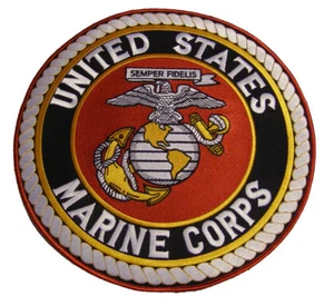 USMC MARINE CORPS SEAL CHALECO GRANDE PARCHE TRASERO MOTOCICLISTA VETERANO SEMPER FI EGA - Imagen 1 de 1