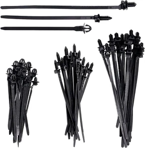 Push Mount Wire Ties, Snap in Zip Tie Automotive Clips Nylon Wire Harness Clips - Picture 1 of 12
