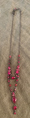 GIVENCHY Splendida Collana Pendente Anteriore Strass Rosso Y! Perfetto!