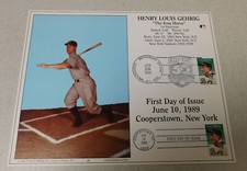 1989 TV Sports Mailbag limited edition #2 Lou Gehrig picture & postmarked stamp