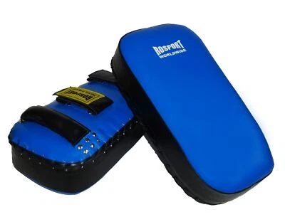 ROSPORT Armpratze Echtes Leder "V12"  , Thai Kick Pad Pratze Boxen, schwarz-blau - Bild 1 von 4