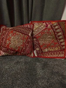 Indian Handmade Cushion Covers Set Of 2 45x45 - Picture 1 of 6