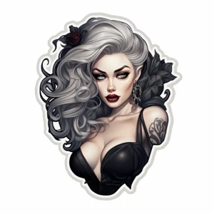 Autoaufkleber Sticker Gothic Pin Up Girl Aufkleber 9X9 cm - Bild 1 von 1
