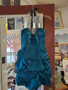 Jump Apparel Brand Teal Party Dress Sequin Detail Junior Sizes