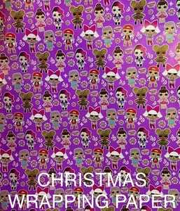 LOL SURPRISE PUPPEN LILA WEIHNACHTEN GESCHENKPAPIER - 20 SQ FT🎄 CYBER WEEK SALE - Bild 1 von 2