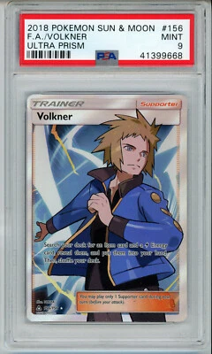 POKEMON ULTRA PRISM VOLKNER #156 FULL ART HOLO FOIL CARD PSA 9 MINT #41399668 - Image 1 of 2