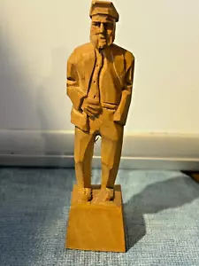 HANDGESCHNITZTE HOLZ ALTER MANN MIGIL / MIGILE QUEBEC KANADA VOLKSKUNST - Bild 1 von 6