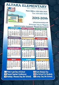 CALENDARIO IMÁN AÑO ESCOLAR UT 15/16 PARA COLECCIONISTAS NEVERA CAJA HERRAMIENTAS NEVERA - Imagen 1 de 3
