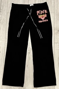 Pink Panther Girl’s Drawstring Sweatpants Black Cotton Activewear Youth Size S - Picture 1 of 7