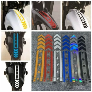 Reflective Stickers Fender Decals Car Motorbike Scooter Star Arrow Stripes - Picture 1 of 18