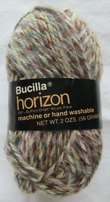 Fio variegado Bucilla Horizon 100% acrílico - #3 marrom/cinza/creme ~2 oz./56 gramas - Imagem 1 de 4