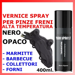 VERNICE SPRAY PER PINZE FRENI NERO OP ALTA TEMPERATURA SCARICO TUNING BOMBOLETTA - Foto 1 di 1