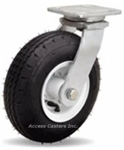S-7108-PR 8" Hamilton Cush-N-Aire Pneumatic Swivel Plate Caster, 330 lb capacity - Picture 1 of 2