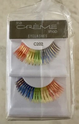 The Crème Shop Pestañas Arco Iris C202 Lote de 12 Nuevas LGBTQ Orgullo Mardi Gras Carnaval Foto 1 de 4