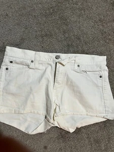 GAP Summer Cut-Offs White Denim Shorts Women's Size 27r Flaw - Picture 1 of 4