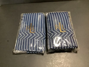 RALPH LAUREN European Pillow Shams (2) C D'Azur Blue Stripe 26x26 NIP!! Ret $240 - Picture 1 of 4