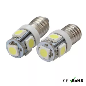 LED Lamp Bulb 12V Cool White MES E10 screw 1 Pair Torch / Lamp Bulbs Cool White - Picture 1 of 1