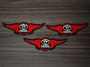 3 pcs TOYOTA Wing Car MOTOR Racing Patch Embroidered Iron or Sew on Jacket Jean - Picture 1 of 5