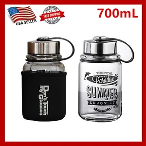 1x Glass tea bottle 24oz drinking bottle Non-Slip Sleeve, Stainless Tea Infuser - Picture 1 of 5
