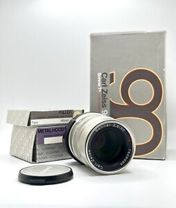 【Mint】Contax Carl Zeiss Sonnar T* 90mm f/2.8 Lens ORIGINAL BOX + Hood + P Filter