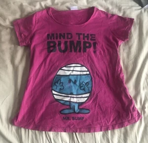Mr Men Mind the Bump rosa blau T-Shirt UK 16 - Bild 1 von 6