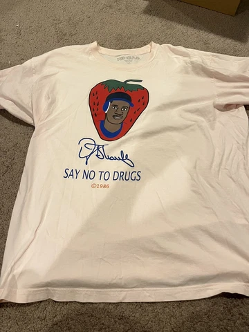 Darryl Strawberry New York Mets T-Shirt Pink XL Say No to Drugs Cover