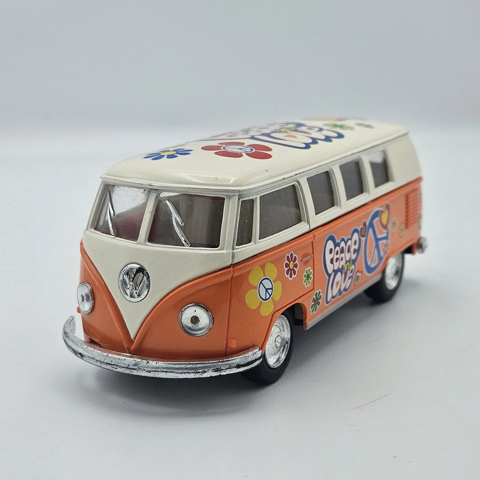 Autobús VW T1 (Tipo 2) "Paz y Amor" Escala 1/32 Diecast y Modelo de Plástico - Naranja Foto 1 de 4