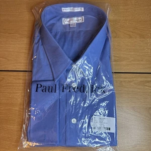 New In Pkg Paul Frederick French Blue Dress Shirt Finest Cotton Broadcloth 20-37 - Picture 1 of 5
