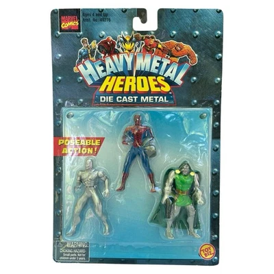 Marvel Heavy Metal Heroes Figures Die Cast Spiderman Silver Surfer Doctor Doom - Image 1 of 4