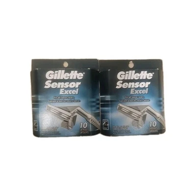 2 GILLETTE SENSOR EXCEL 10 Each Pack COUNT CARTRIDGES NEW in Box - Imagen 1 de 2