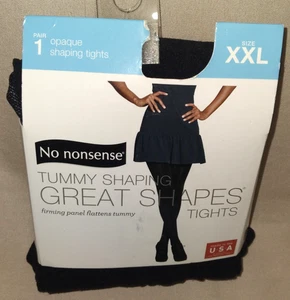 NO NONSENSE 1 Paar XXL Bauchformende Strumpfhose mit straffendem Einsatz BLICKDICHT SCHWARZ MadeInUSA - Bild 1 von 4