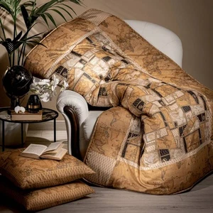 ALVIERO MARTINI satin plaid 130x170 1st class Geo Chain NEW - Picture 1 of 1