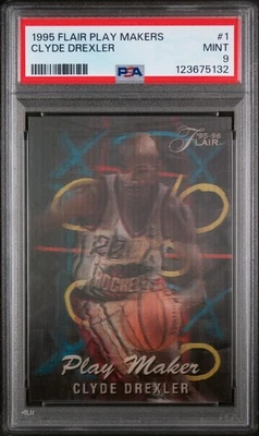 1995 Flair Play Makers #1 Clyde Drexler PSA 9 - Image 1 of 3