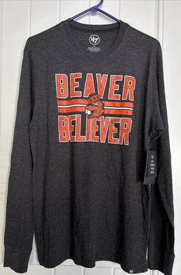 NEW Men’s OREGON STATE BEAVERS '47 Brand Long Sleeve Shirt Gray /Size Large - Image 1 of 4