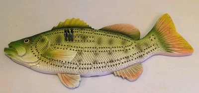 3D Largemouth Bass Cribbage Board Resin Fish with Pegs 2 Person Father's Day 15" - Image 1 of 4