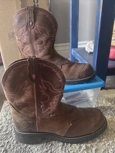 Justin Gypsy Stahlkappe Arbeitsstiefel Damen 11B rosa braun ASTM EH rutschfest - Bild 1 von 9