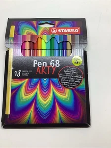 STABILO Pen 68 | ARTY | Premium Fibre-Tip Pen | Pack of 18 | Assorted Colours | - Picture 1 of 6