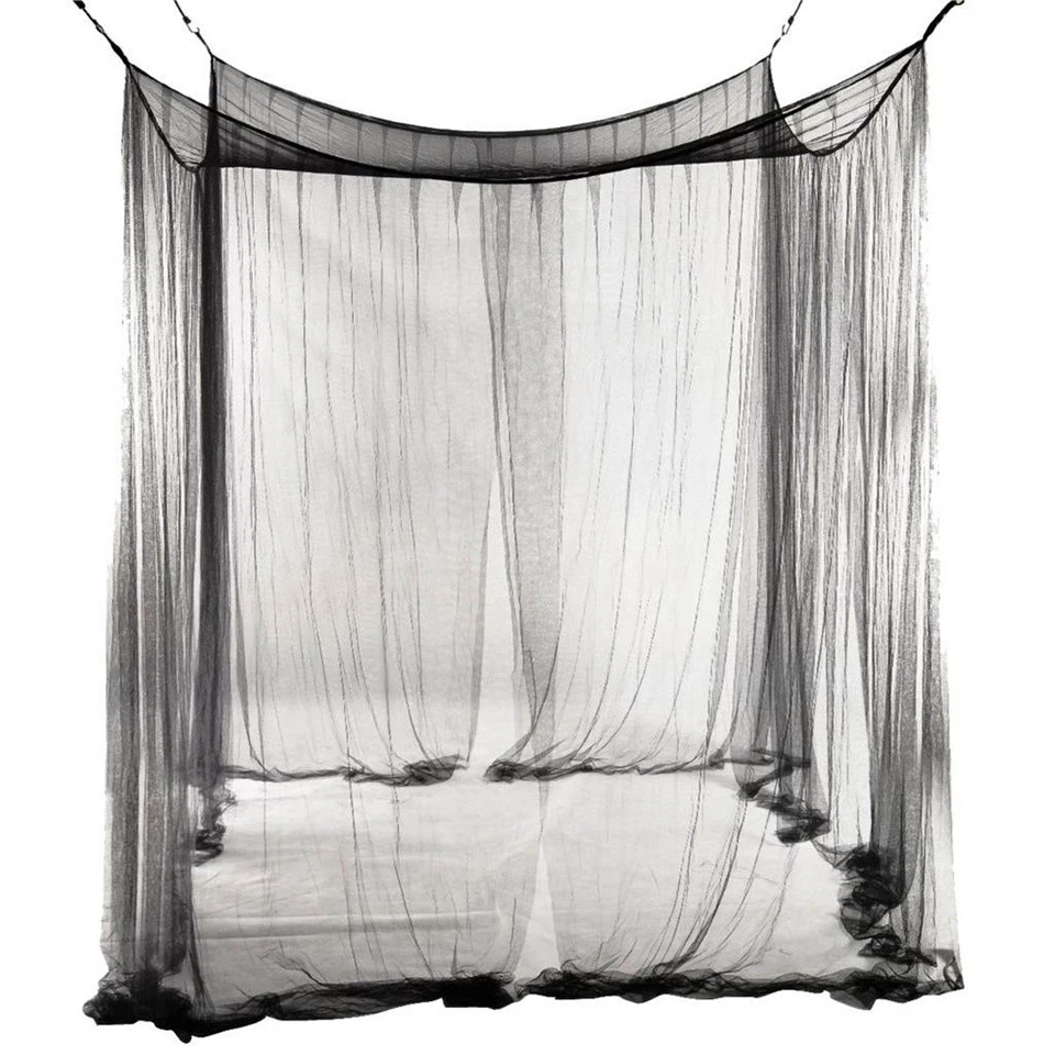  Style européen 4 Corner Post Bed Canopy Mosquito Net Full Netting Literie - Photo 1/4