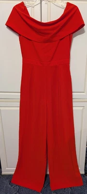 Antonio Melani Conrad Off Shoulder Wide Leg Jumpsuit Papaya Orange Size 4 II-20 - Image 1 of 4