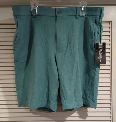 NUEVO Pantalones Cortos de Golf Walter Hagen Perfect 11 Talla 38 Verde 11" Entrepierna Frente Plano Nuevos con Etiquetas Foto 1 de 4