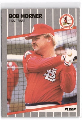 1989 Fleer #452 Bob Horner - Image 1 of 2