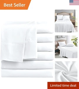Elegant Pack of 6 Twin Flat Sheets - Soft Microfiber Comfort, OEKO-TEX Certified - Picture 1 of 9