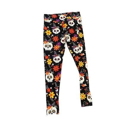 LuLaRoe Leggings Calavera Estampado Floral Halloween Alto y Curvilíneo Talla 12-18 Foto 1 de 4
