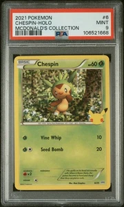 CHESPIN 2021 POKEMON MCDONALDS COLLECTION #6 HOLO PSA 9 💎 💎 💎  - Picture 1 of 2