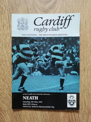 Cardiff v Neath May 1992 Rugby Programme - Image 1 of 2